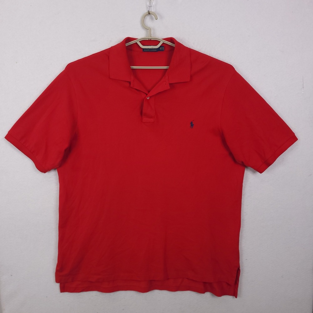 Polo Ralph Lauren Polo Shirt Mens 2XLT Red Short Sleeve Tall Pony Logo